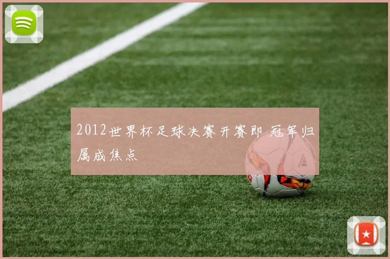 2012世界杯足球决赛开赛即 冠军归属成焦点